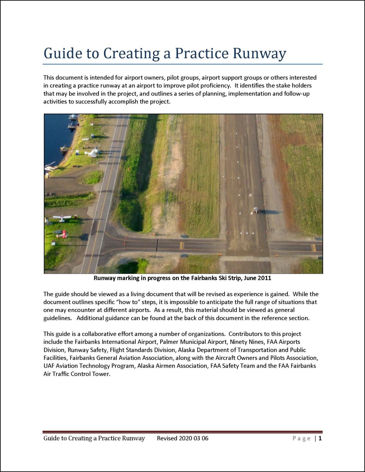 AOPA Guide to Creating a Practice Runway – Airside Planning 