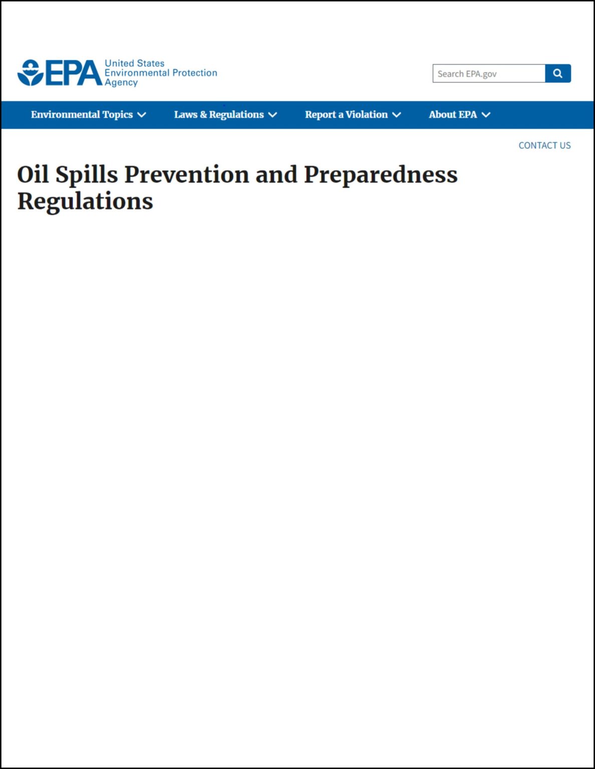 EPA Spill Prevention, Control, and Countermeasure (SPCC) for the