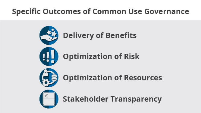 Delivery of benefits, optimization of risk, optimization of resources, and stakeholder transparency.