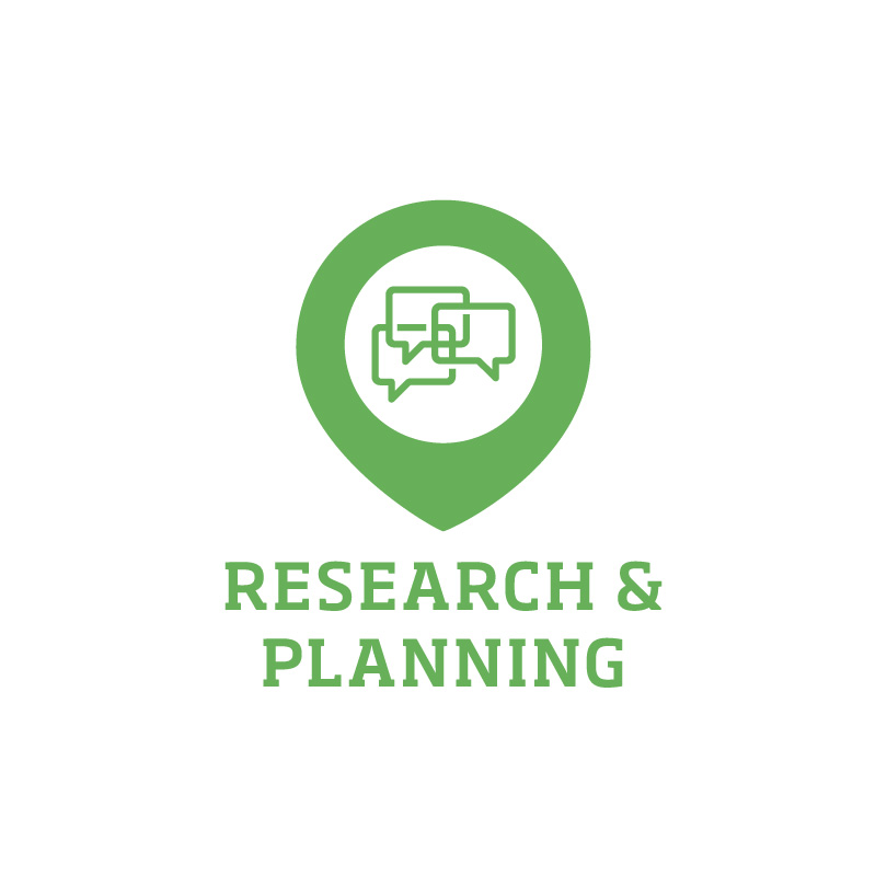 icon links to Research and Planning stage